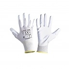 Rękawice PU antystatyczne białe 7[S] - Rękawice PU antystatyczne białe 11[2XL]